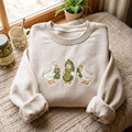 Embroidered Duck and Pickle Sweatshirt – Cozy Cotton Blend Pullover, Foodie Goose Gift