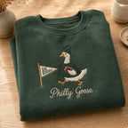 Embroidered Football Goose Sweatshirt, Philly Game Day Crewneck, Philadelphia Fan Gift