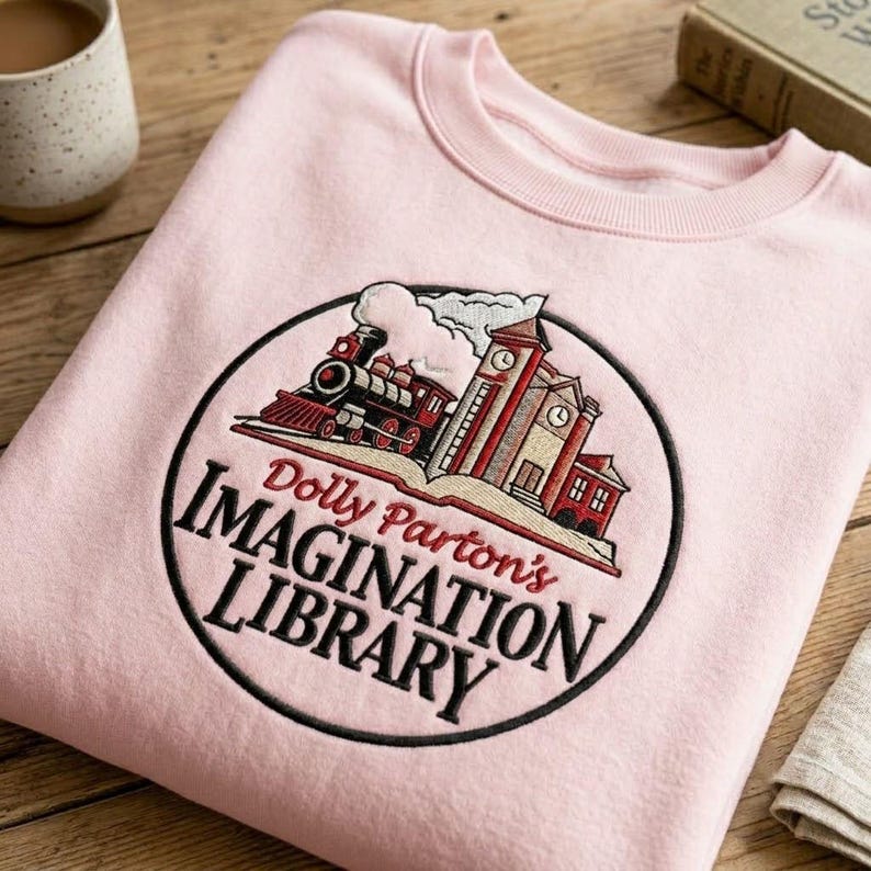 Embroidered What Would Dolly Do Shirt, Country Music Crewneck, Imagination Library Inspired Sweatshirt Gift