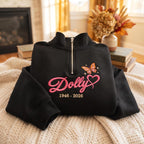 Embroidered Quarter Zip Sweatshirt, Country Music Sweatshirt, Dolly Memorial Sweatshirt