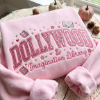Dollywood Imagination Library Pink Glitter Embroidered Sweatshirt