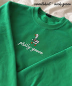Embroidered Philly Goose Sweatshirt or T-Shirt | Vintage Style Kelly Green | Philadelphia Football Gifts | Crewneck | T-Shirt | Hoodie