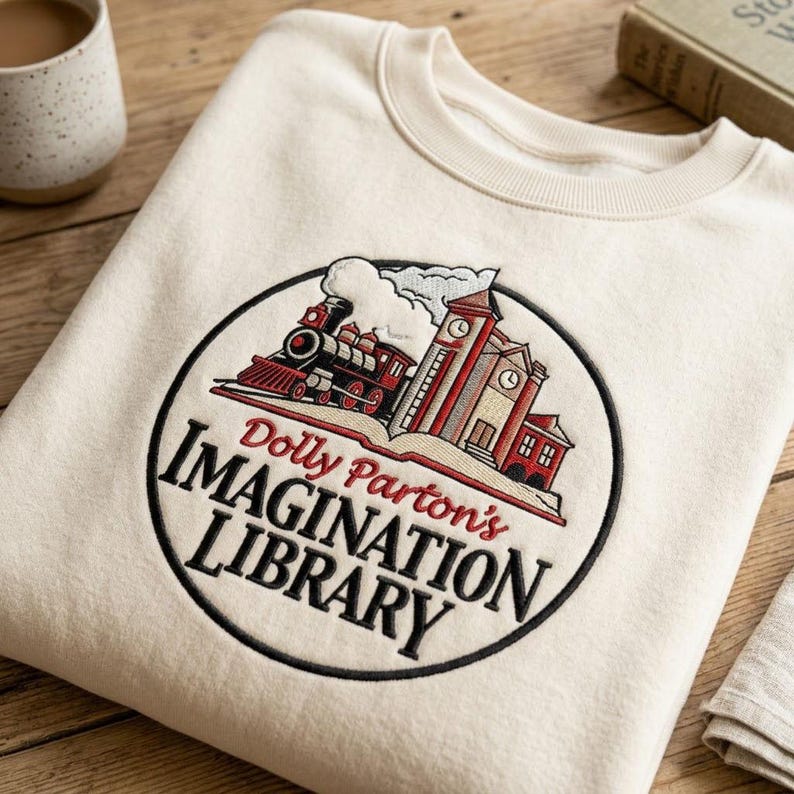 Embroidered What Would Dolly Do Shirt, Country Music Crewneck, Imagination Library Inspired Sweatshirt Gift