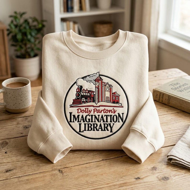 Embroidered What Would Dolly Do Shirt, Country Music Crewneck, Imagination Library Inspired Sweatshirt Gift