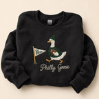 Embroidered Football Goose Sweatshirt, Philly Game Day Crewneck, Philadelphia Fan Gift