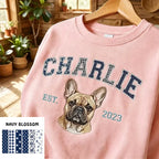 Custom Pet Portrait Patchwork Appliqu Embroidered Sweatshirt Hoodie T-Shirt