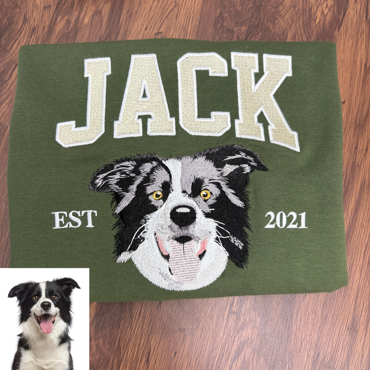 Personalized Embroidered Pet Face and Name Est Sweatshirt