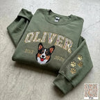 Custom Pet Portrait Floral Applique Embroidered Sweatshirt Hoodie T-shirt