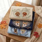 Custom Pet Portrait Embroidered Sweatshirt with Gingham Locket Heart Coquette