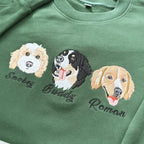 Custom Dog Face Embroidered Sweatshirt - Personalized Pet Photo Hoodie for Dog Lovers- Colorful Design