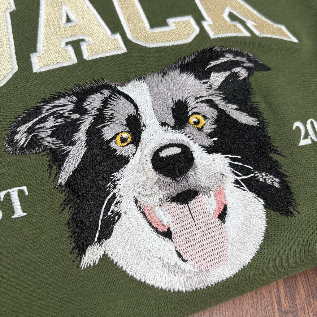 Personalized Embroidered Pet Face and Name Est Sweatshirt