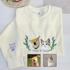 Personalized Pet Portrait Embroidery Sweatshirt Hoodie T-shirt