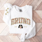 Custom Pet Portrait Floral Applique Embroidered Sweatshirt Hoodie T-shirt