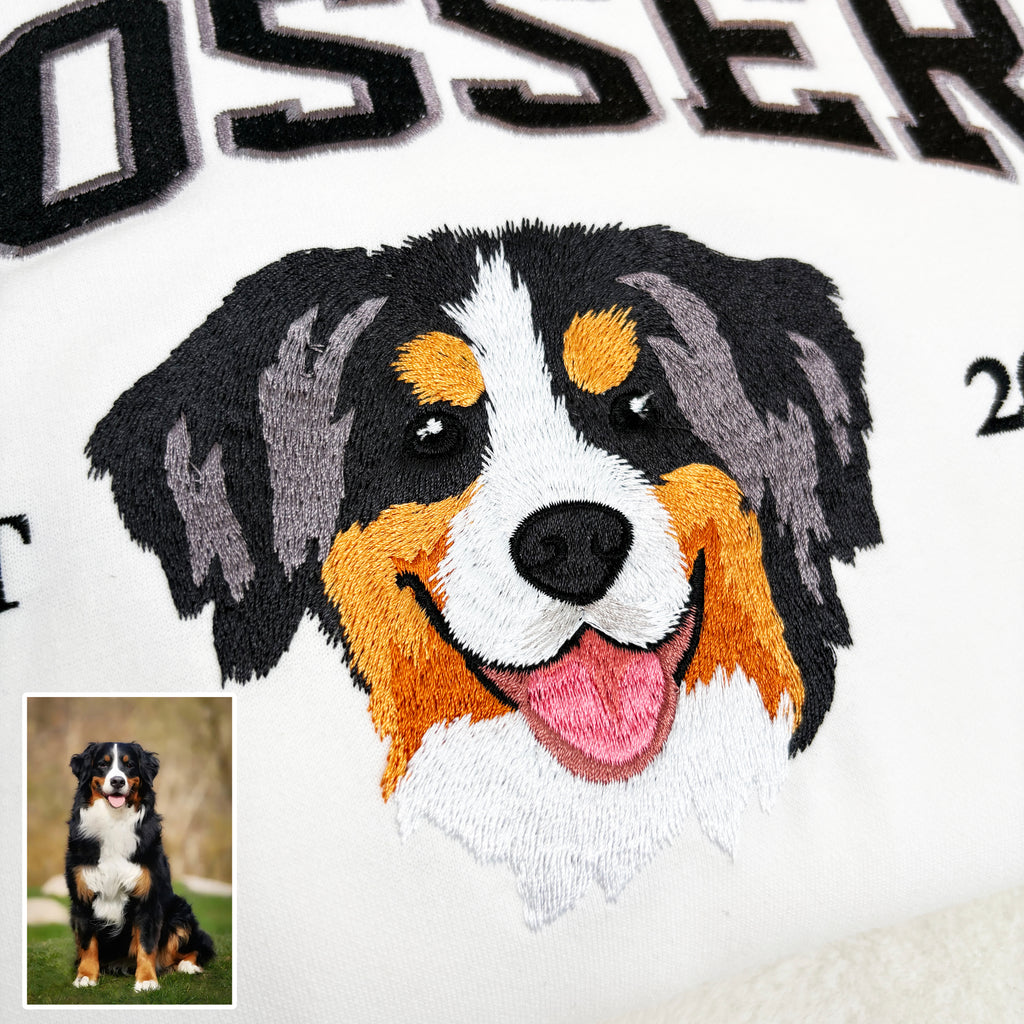 Personalized Embroidered Pet Face and Name Est Sweatshirt