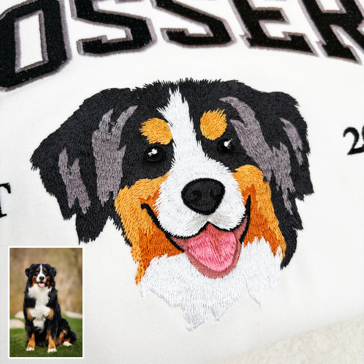 Personalized Embroidered Pet Face and Name Est Sweatshirt