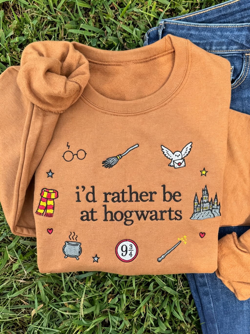 Custome Embroidered -I’d rather be in Hogwarts Sweatshirt or Hoodie