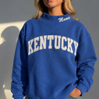 Custom Mockneck Embroidered Team Name Sweatshirt – Stand-up Collar | Gifts for Sports Mom
