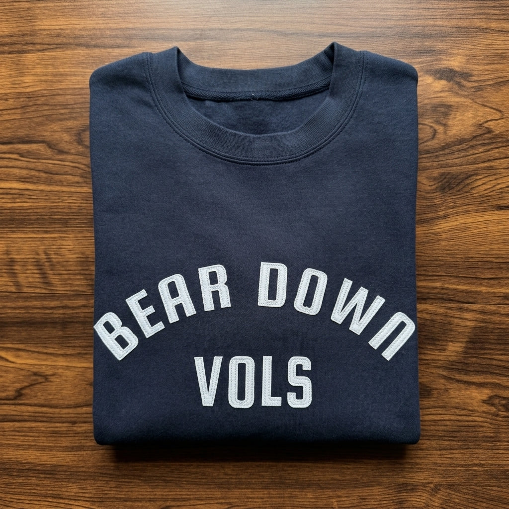 Custom Stitched Retro Wool Felt Letter Sweatshirt Vintage Style Varsity Crewneck