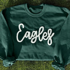 Chenille Yarn Embroidered Sweatshirt Game Day Fuzzy Letter Team Spirit Football Mom