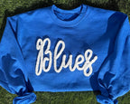 Chenille Yarn Embroidered Sweatshirt Game Day Fuzzy Letter Team Spirit Football Mom