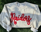 Chenille Yarn Embroidered Sweatshirt Game Day Fuzzy Letter Team Spirit Football Mom
