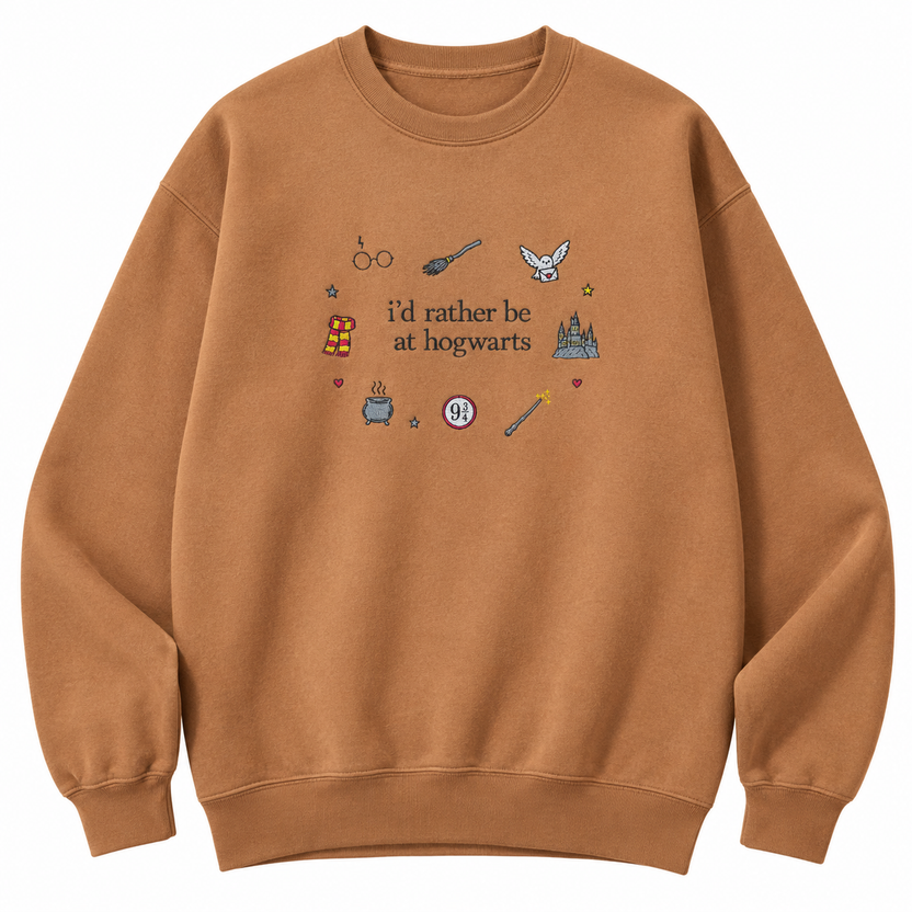 Custome Embroidered -I’d rather be in Hogwarts Sweatshirt or Hoodie