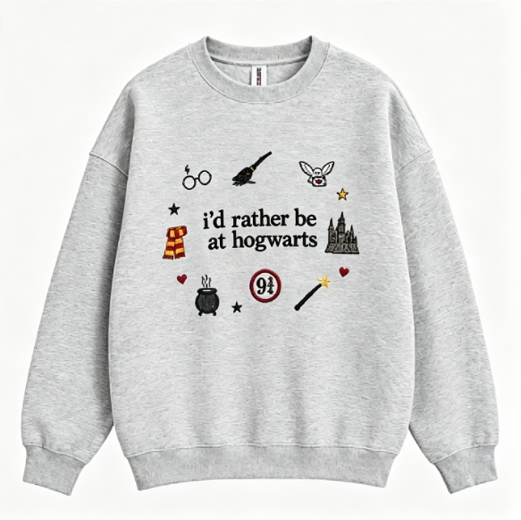Custome Embroidered -I’d rather be in Hogwarts Sweatshirt or Hoodie
