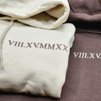 Custom Embroidered Photo Portrait Couple Hoodie or Sweatshirt, Personalized Gift for Him Her