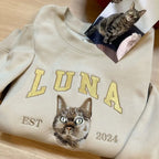 Personalized Embroidered Pet Face and Name Est Sweatshirt