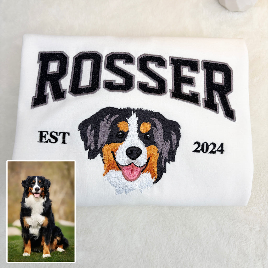 Personalized Embroidered Pet Face and Name Est Sweatshirt