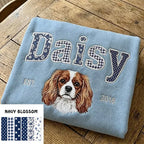 Custom Pet Portrait Patchwork Appliqu Embroidered Sweatshirt Hoodie T-Shirt