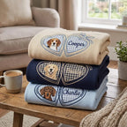 Custom Pet Portrait Embroidered Sweatshirt with Gingham Locket Heart Coquette