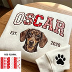 Custom Pet Portrait Patchwork Appliqu Embroidered Sweatshirt Hoodie T-Shirt