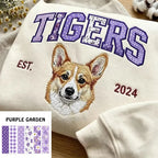 Custom Pet Portrait Patchwork Appliqu Embroidered Sweatshirt Hoodie T-Shirt