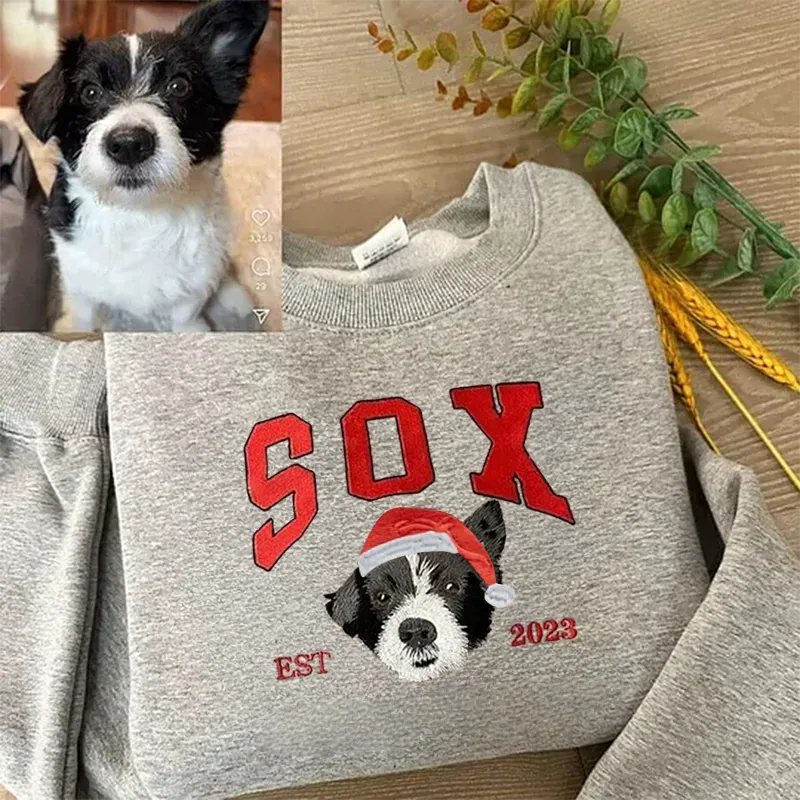 Personalized Embroidered Pet Face and Name Est Sweatshirt